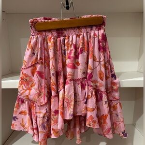 NWT Misa Los Angles uneven hem layered chiffon mini skirt size S